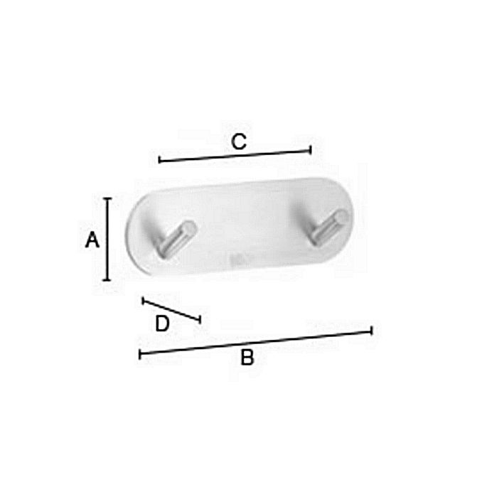 Smedbo Beslagsboden BK1081 design haken double mini polished stainless steel