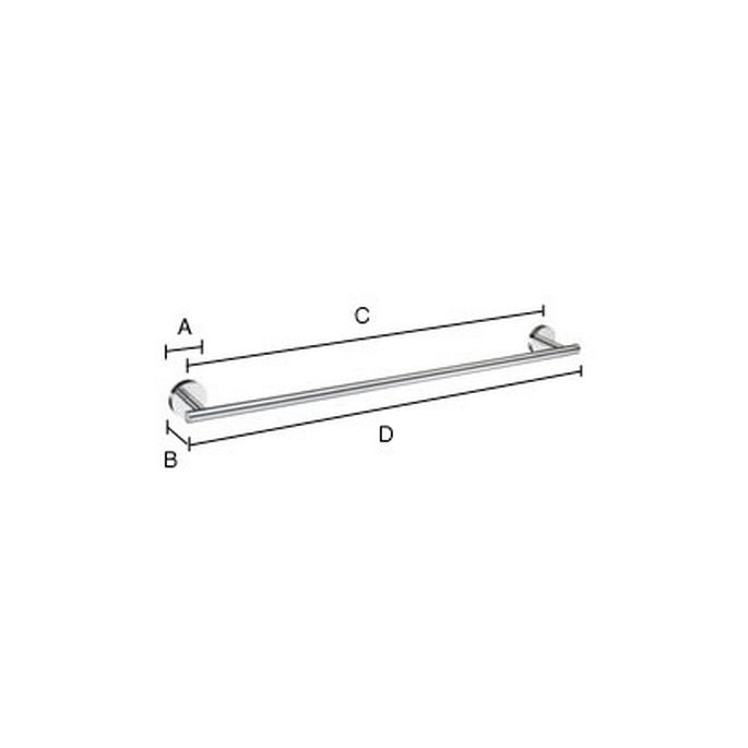 Smedbo Home HV3464 towel rail 65cm matt brass