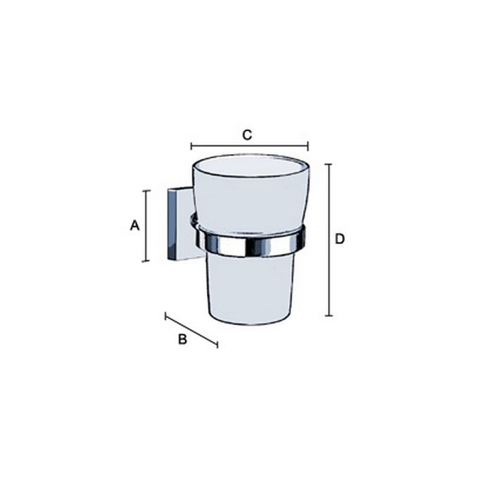 Smedbo House RS343 holder with tumbler matt chrome