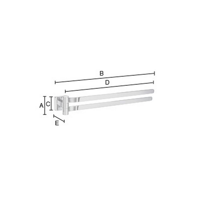 Smedbo Ice OK326 swing arm towel rail 40cm chrome