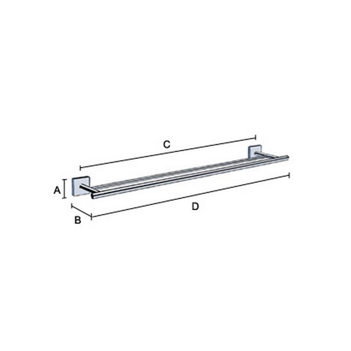 Smedbo House RB3364 dubbele handdoekhouder 65cm zwart