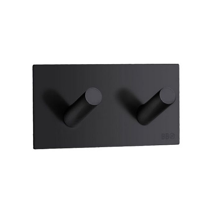 Smedbo Beslagsboden BB1093 design haken doppelt mattschwarz Edelstahl
