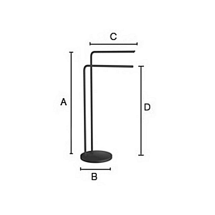 Smedbo Beslagsboden BB1231 freestanding double towel holder 40cm matt black
