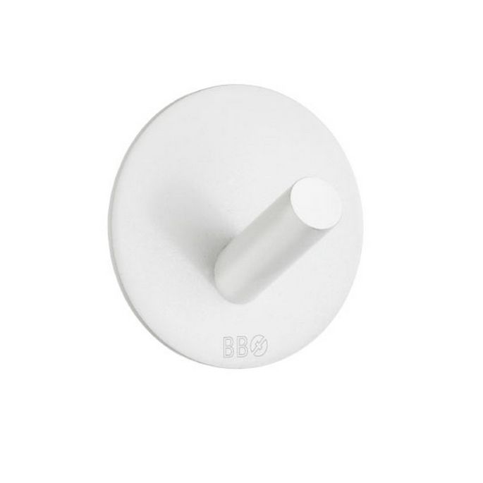 Smedbo Beslagsboden BX1090 design towel hook matt white stainless steel