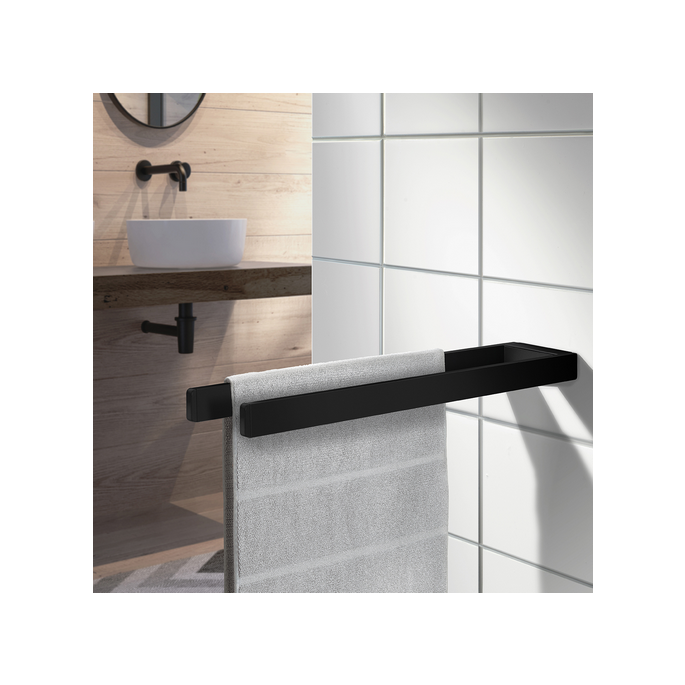Smedbo Outline FB212 double towel rail 38 cm matt black