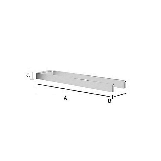 Smedbo Outline FK212 double towel rail 38 cm chrome