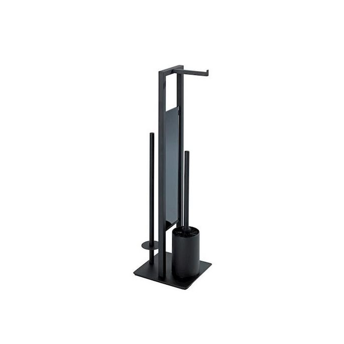 Wenko 23708100 Rivalta toiletstandaard (toiletborstelhouder + toiletrolhouder + reserverolhouder) mat zwart