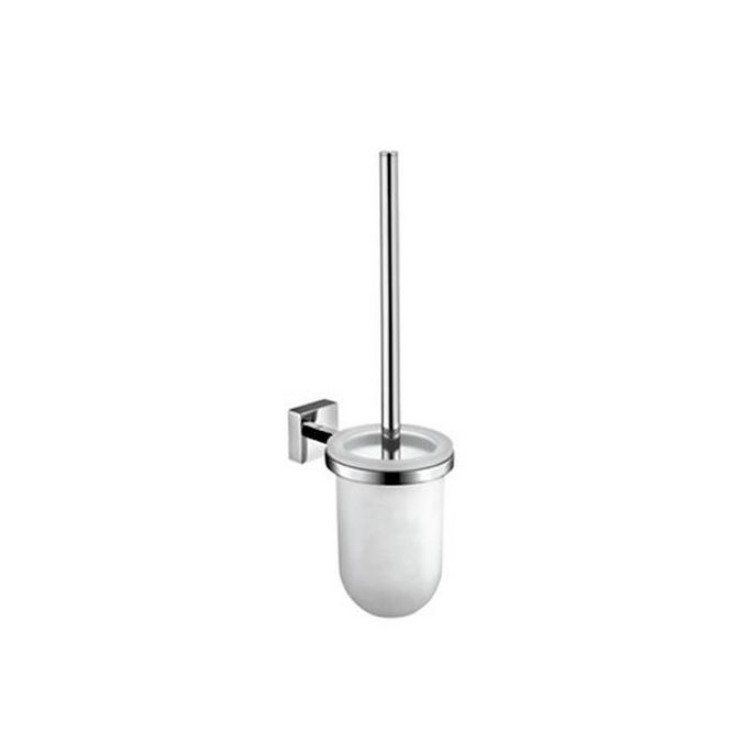 Woodynox (De Long) 261894F Ideal toiletborstelgarnituur wandhangend melkglas/ messing verchroomd