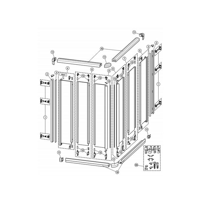 Huppe 1002, 054530 vertical cover profile