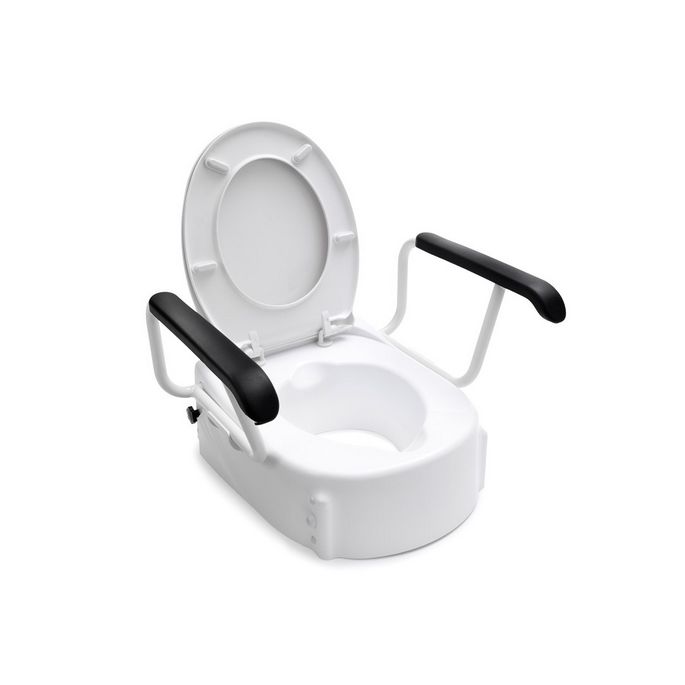 Handicare (Linido) 10659 toilet seat with folding armrests and lid white