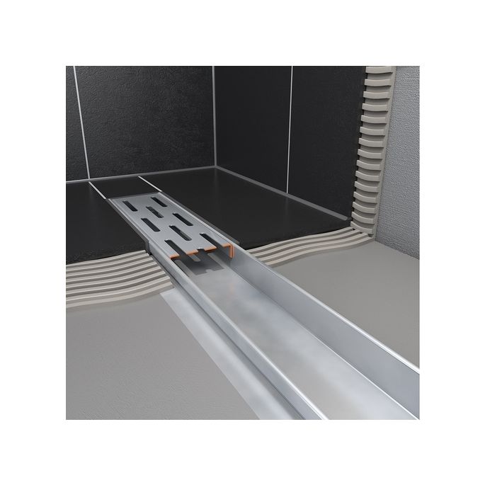 Easy Drain Compact 50 Flange EDCOMPR80050 shower drain with stainless steel flange 80cm side spout