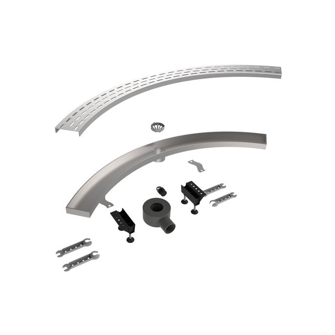 Easy Drain Flex Class Round EDFLCLROUND shower drain radius 55 1/4 circle side outlet