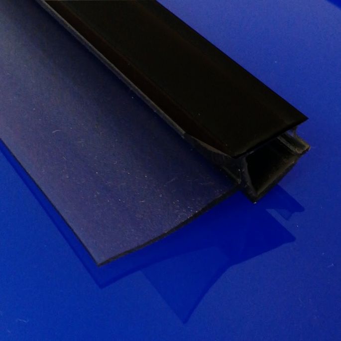 Exa-Lent Universal DS641006 Matt Schwarz Duschprofil 1 Klappe 1 Klappe 100cm - 6mm