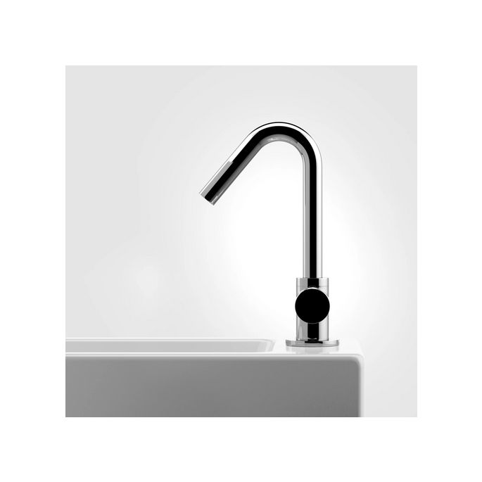 Clou InBe IB0303096 Handwaschbecken-Satz 4, mit Waschbecken, Kaltwasserarmatur, Ablauf und Siphon, Keramik weiß und Chrom