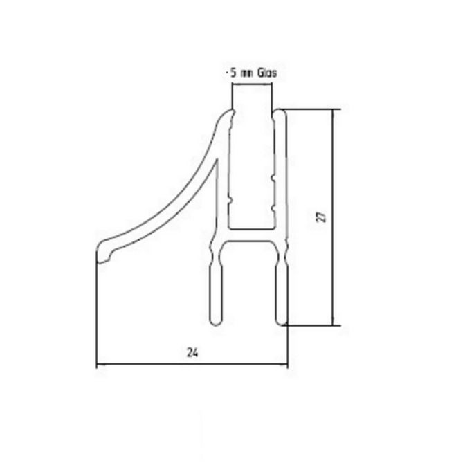 Duscholux 250370.000.FIVE.R drainage profile angled right, 5mm