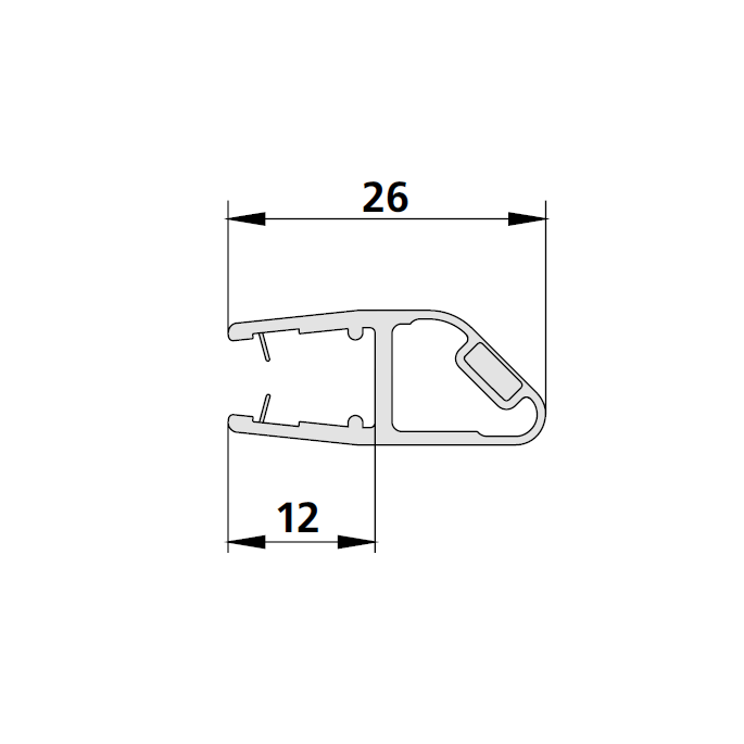 Kermi 2534096 magnetisches Profil 45 Grad links vertikal 200cm