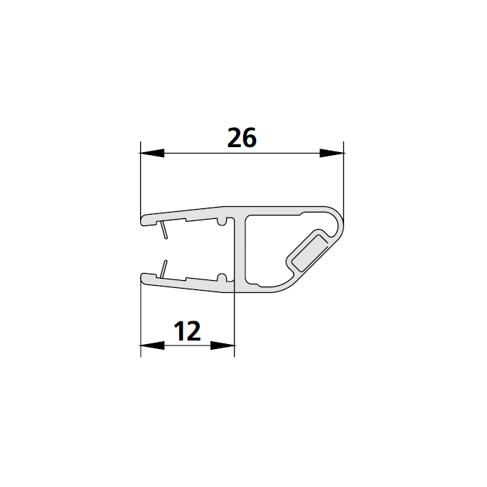 Kermi 2534097 magnetisches Profil 45 Grad rechts vertikal 200cm