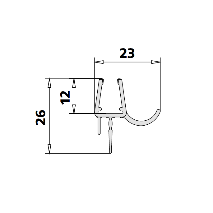 Kermi 2534114 Spritzwasserdichtung 1 x 98,5 cm - 6 mm
