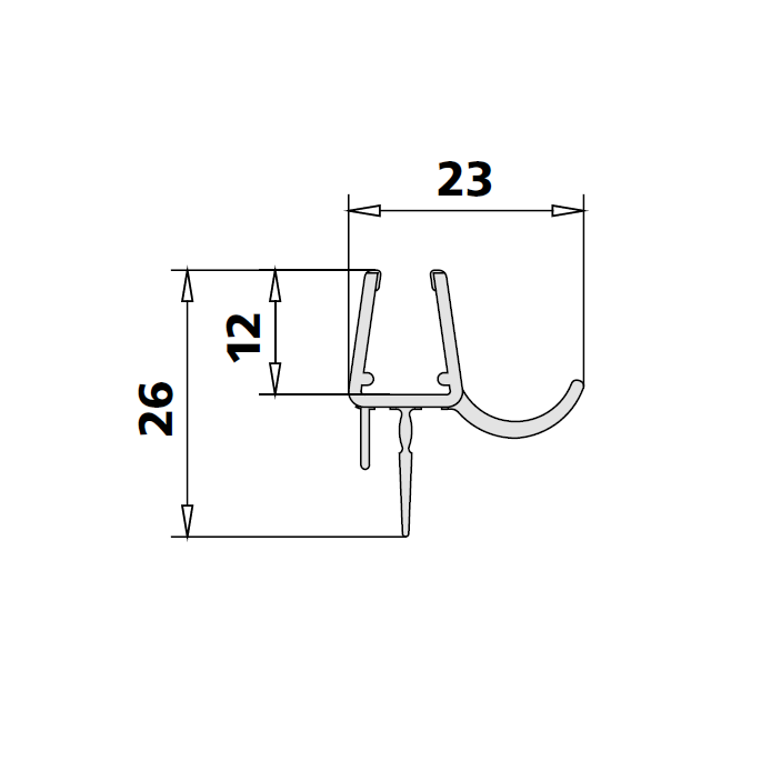 Kermi 2534118 Satz Spritzwasserdichtungen 2 x 98,5cm - 6mm