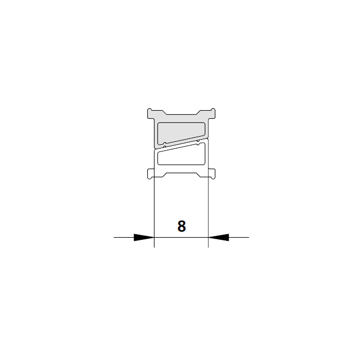 Kermi 6002713 einfügen Magnetprofil vertikal 140cm