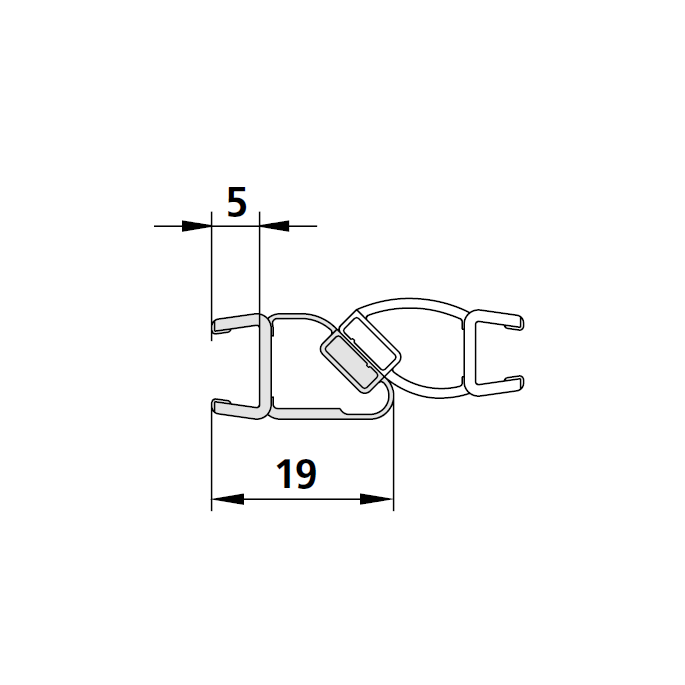Kermi 6025715 magnetisches Profil 45 Grad vertikal 200cm