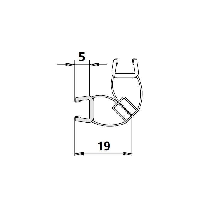 Kermi 6034734 magnetisches Profil 45 Grad links vertikal 200cm