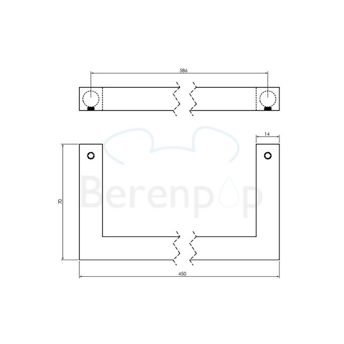 Clou Quadria CL090110929 handdoekhouder 45cm chroom