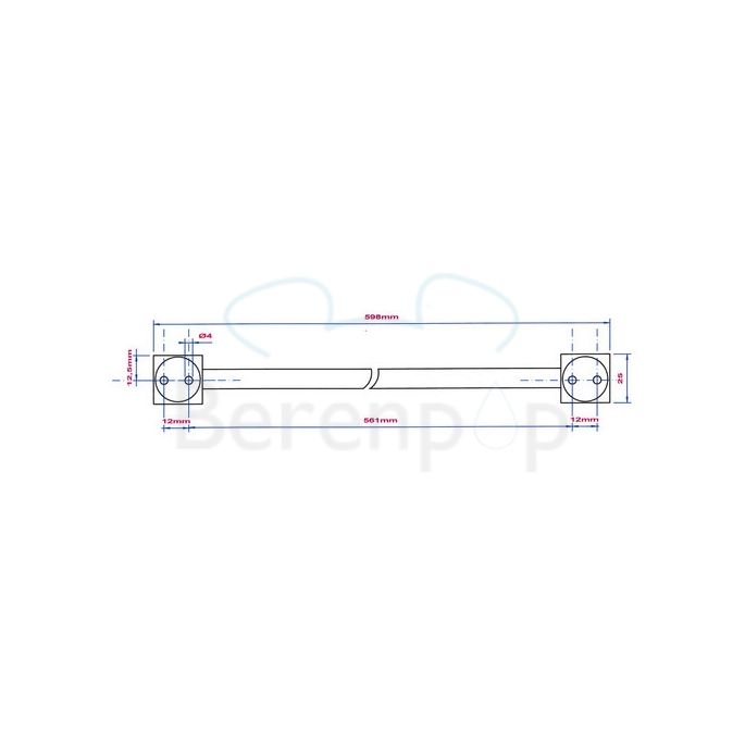 Decor Walther Bloque 0570200 BQ HTE60 handdoekhouder 60cm chroom
