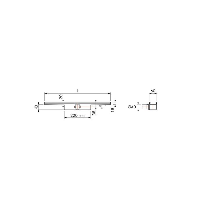 Easy Drain Compact 30 EDCOM50030 douchegoot 50cm zijuitloop