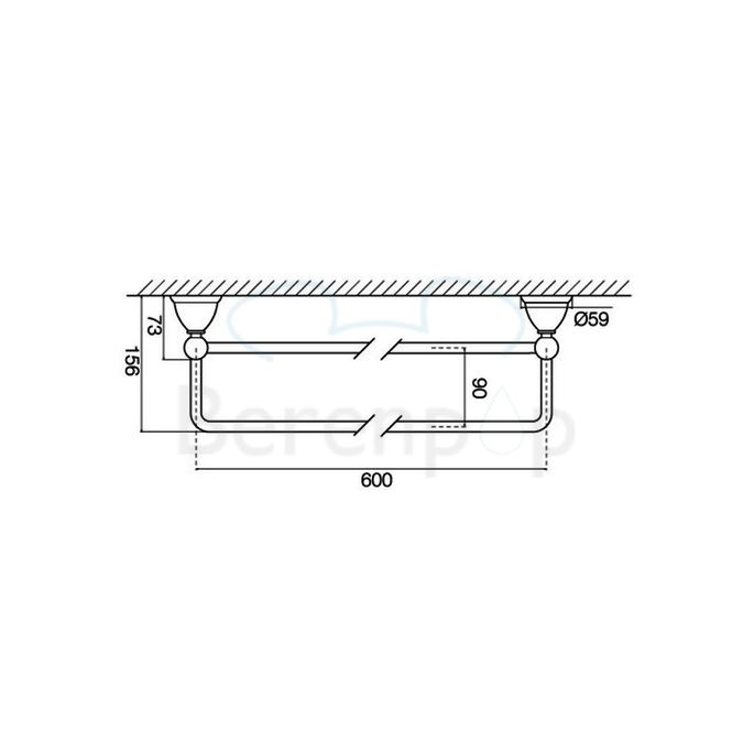 Fima Carlo Frattini Style F604160BR handdoekhouder dubbel 60cm brons