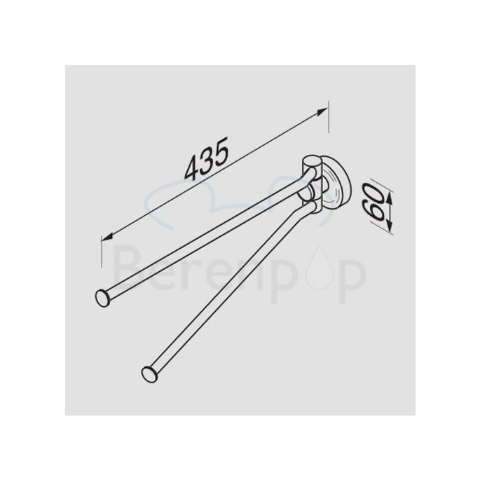 Geesa Luna 5505 2-lids handdoekhouder 435mm chroom