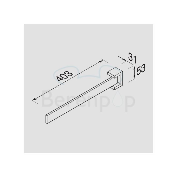 Geesa Modern Art 351902 1-lids handdoekhouder 403mm chroom