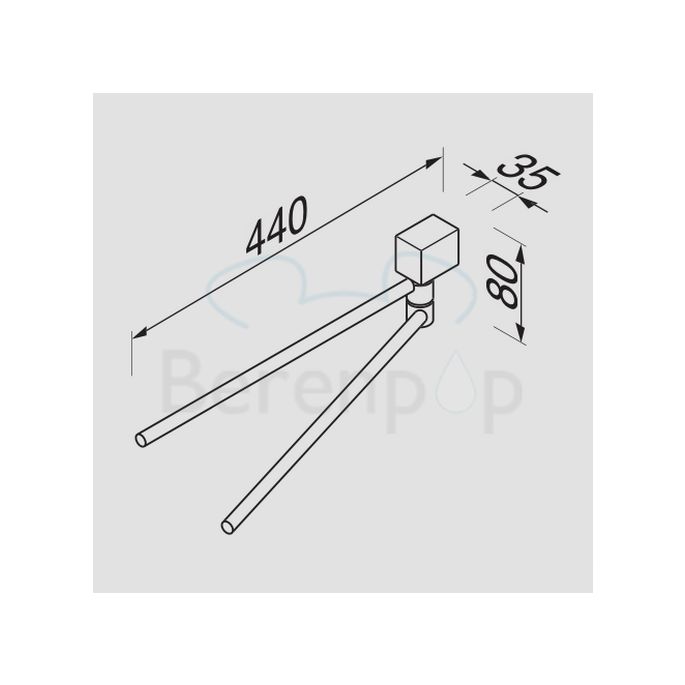 Geesa Nexx 750502 2-lids handdoekhouder 440mm chroom