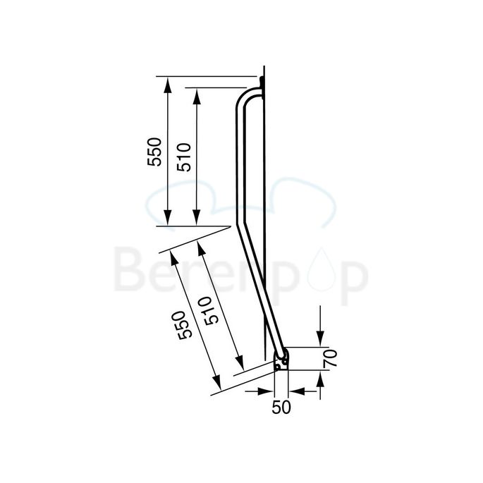 Handicare (Linido) LI2611011200 trapspilbeugel 510x510mm RVS gepolijst