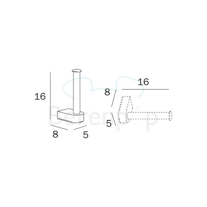 Inda Hotellerie - Europe A38250CR toiletrolhouder zonder klep chroom