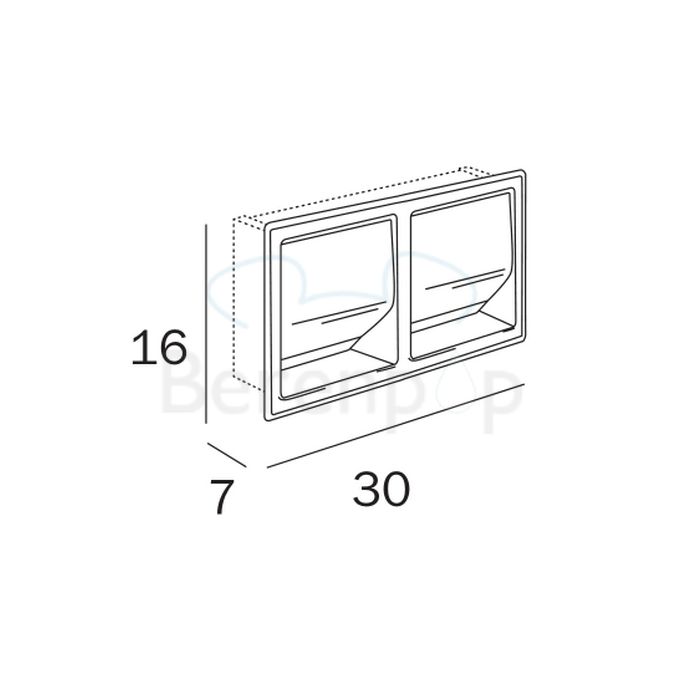 Inda Hotellerie A8029DAL dubbele toiletrolhouder met deksel inbouw roestvrij staal
