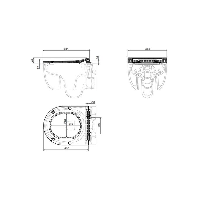 Clou Hammock CL0406060 dunne toiletzitting met deksel glanzend wit