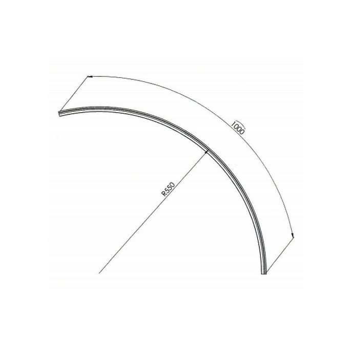 Exa-Lent Universal DS421008 viertelrund klar Duschprofil 2 Klappen 100cm - 8mm