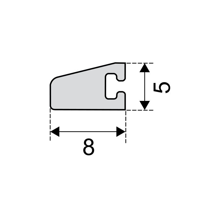 Duka Q042 E afdichtprofiel 100cm transparant - voor hoekinstap linker zijde