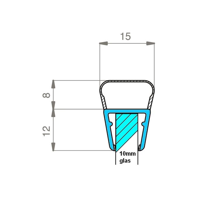 Exa-Lent Universal DS2520010 klares Duschprofil 1 Kugel von 8mm (Kugel) 200cm - 10mm