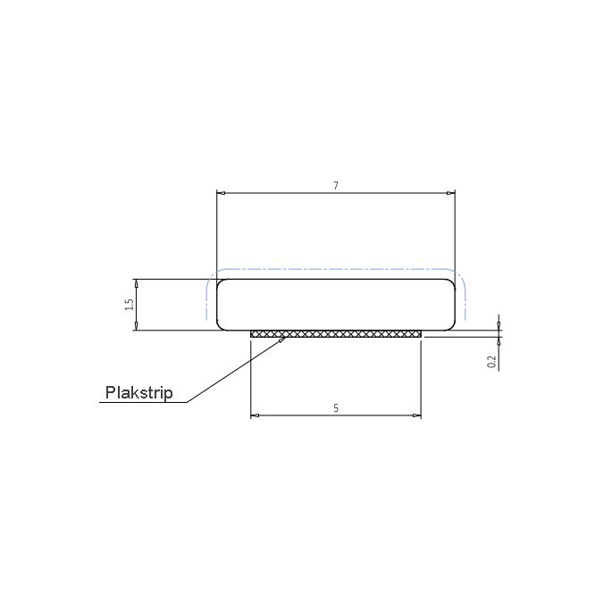 Exa-Lent Universal DS63100 sill profile 100cm, 1,5mm high, with adhesive tape, transparent