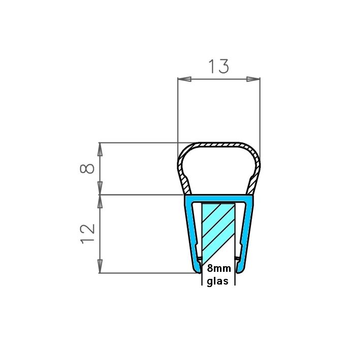 Exa-Lent Universal Probestück Duschgummi Typ DS59 - 2cm lang und geeignet für Glasdicke 8mm - 1 Schnabel von 8mm (Kugel)
