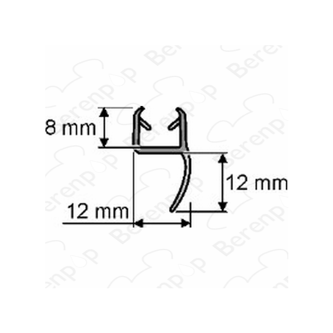 Huppe universeel 070018 afdichtingsprofiel , 195,8cm / 8mm