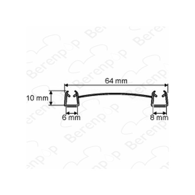 Huppe universeel 070026 afdichtingsprofiel III, 146,2cm / 6mm/8mm