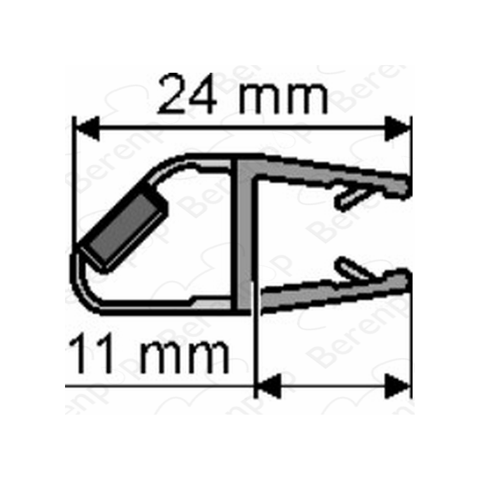 Huppe universeel 070035 magneetlijst voor deurvleugel rechts, 200cm / 8mm