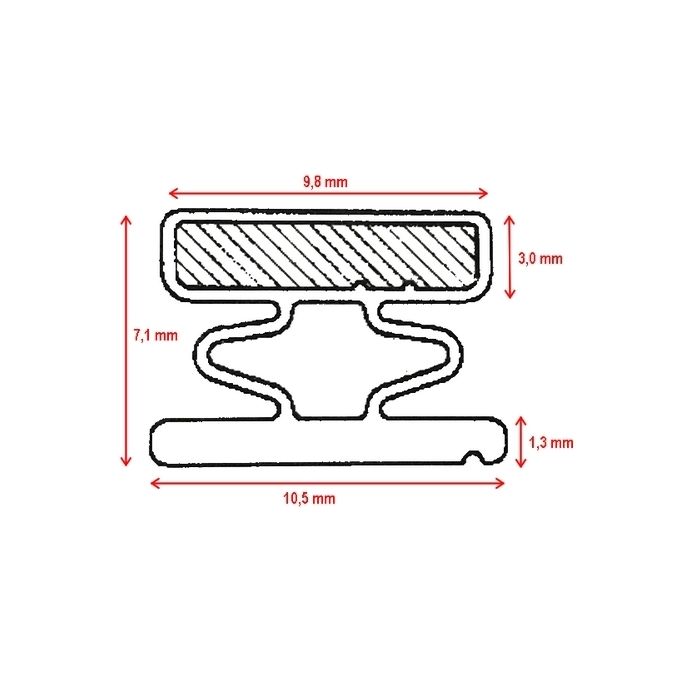 Novellini R10GI512-83 set insert magnetic strips 185cm *no longer available*
