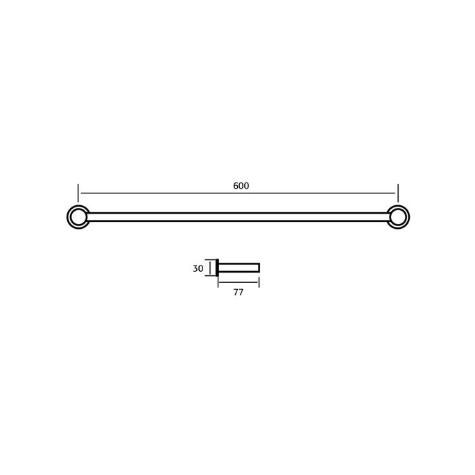 Pure RVS 316 Serie RV1010 towel holder double 60cm brushed stainless steel