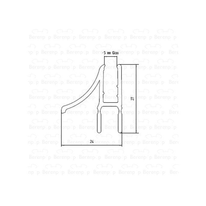 San4U ProfileDay DS531005 clear shower profile 3 flaps 100cm - 5mm