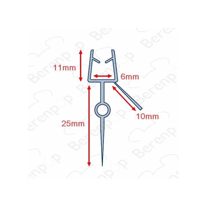 San4U ProfileDay DS621006 kwartrond helder doucheprofiel 1 lange flap en 1 flapje 100cm - 6mm