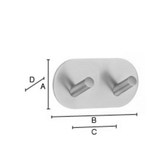 Smedbo Beslagsboden BK1091 design double hook polished stainless steel